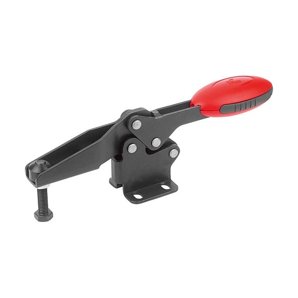 Horizontal Toggle Clamps with flat foot and adj. spindle